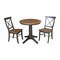 International Concepts Round 30 in Rd Top Pedestal Table, 2 X-Back Chairs, Hickory/Washed Coal, 30 W, 30 L, 29.9 in H, Wood K45-30RT-27B-C613-2 - alternate 1